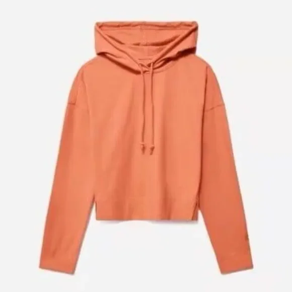 Everlane Women's 100% Organic Cotton Retro Jersey Drawstring Hoodie Sweatshirt L - Picture 3 of 8